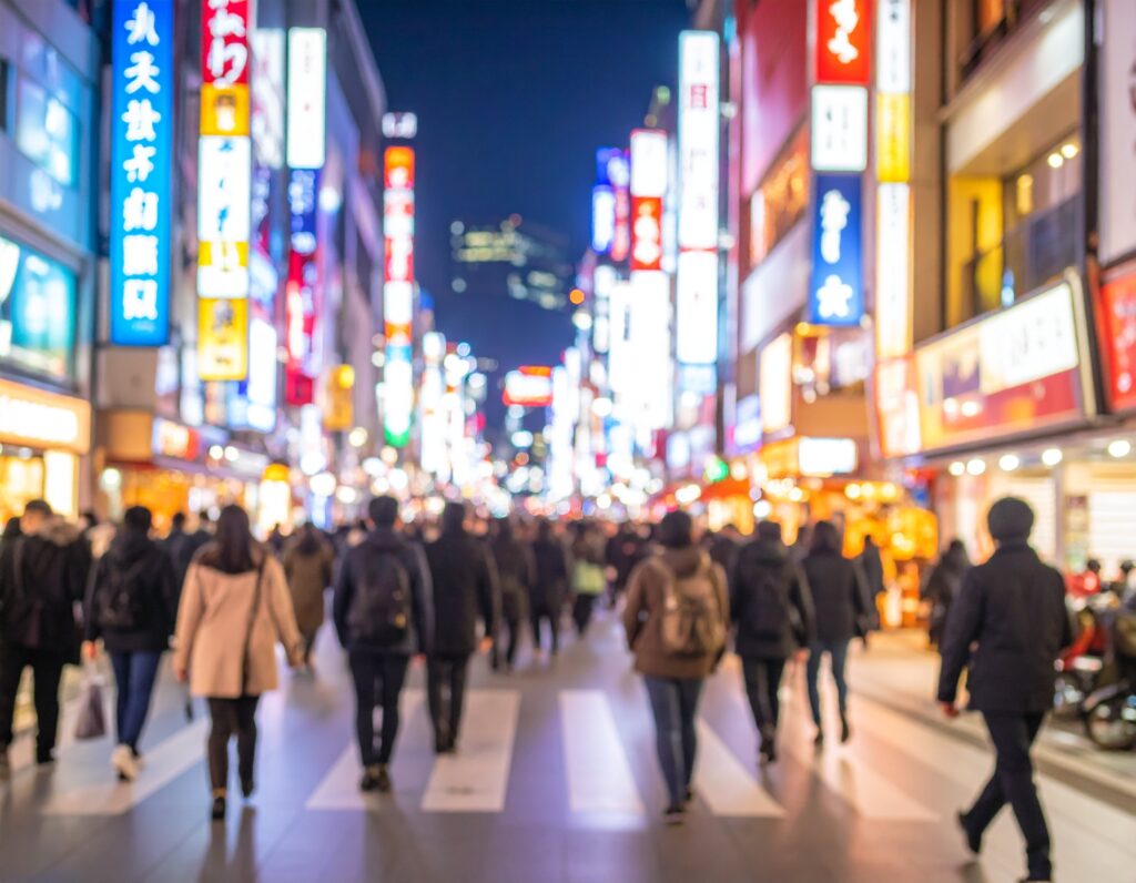 夜の繁華街