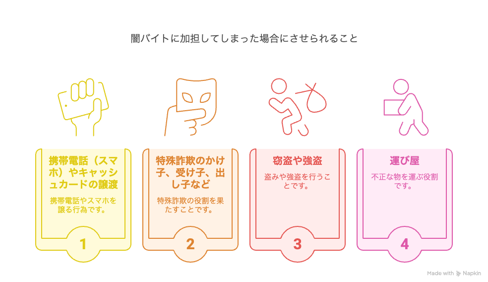 闇バイトに加担してしまった場合にさせられること